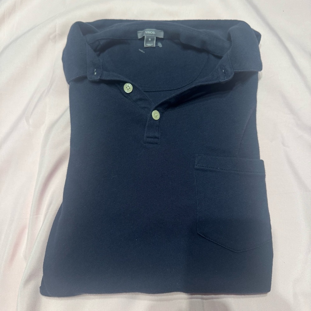 Vince Men's Navy Polo Shirt